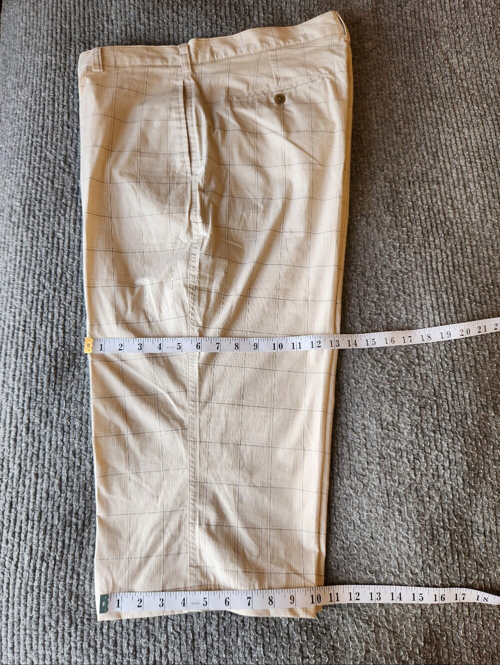 NWOT Calvin Klein Golf Light Beige Plaid Cropped Pants - Picture 10 of 11